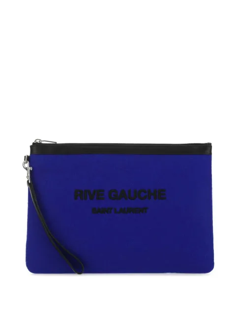 Saint Laurent logo lettering clutch bag Blue 581369FHVPE