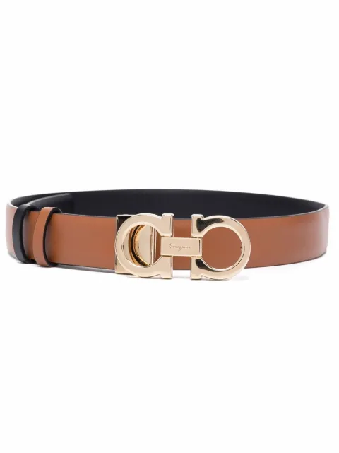 Ferragamo reversible and adjustable Gancini belt Brown 674487