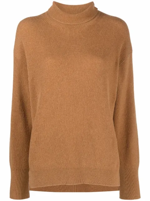 Nanushka roll-neck ribbed-knit jumper Brown NW21CRSW00774