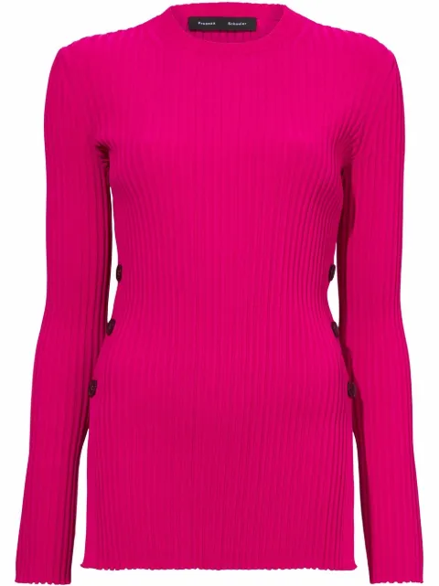 Proenza Schouler ribbed-knit button-detail jumper Pink R2227800KY224