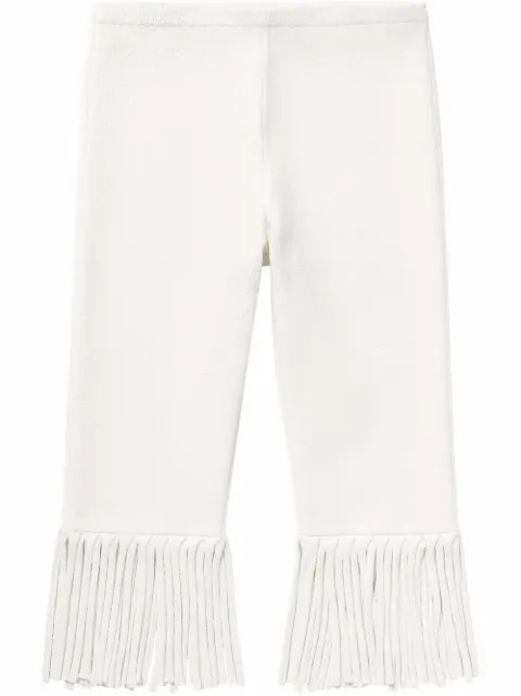 Proenza Schouler textured fringed biker shorts White R2227789KY250