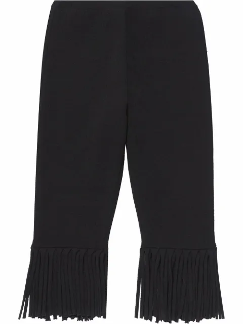 Proenza Schouler textured fringed biker shorts Black R2227789KY250