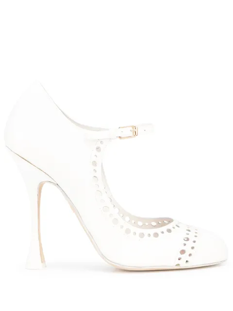 Giambattista Valli perforated leather pumps White 21FWSVARP01901NAP1100