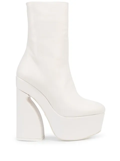 Giambattista Valli platform calf-high leather boots White 21FWSVARP01901NAP1100