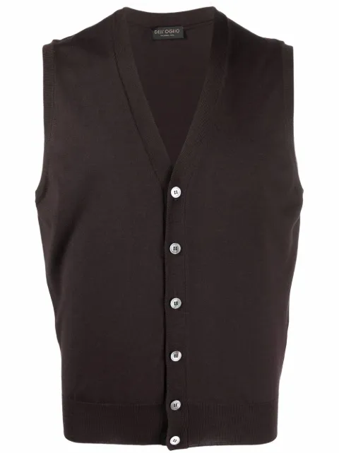 Dell'oglio V-neck merino wool vest Purple CB1SMRM16R