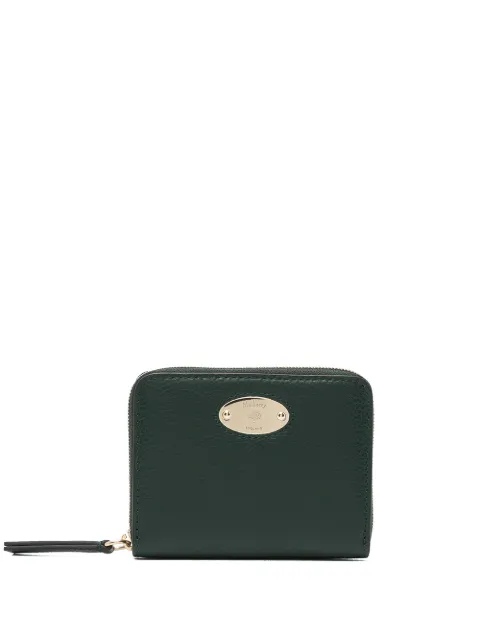 Mulberry small logo-plaque zipped purse Green RL5680205