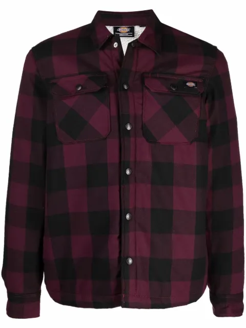 Dickies Construct Sacramento check-pattern sherpa-lined jacket Black DK0A4XGRMR01