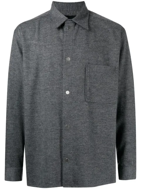 3.1 Phillip Lim melangé-effect flannel shirt Grey F2112174WFSM