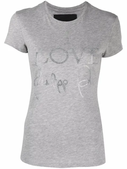 Philipp Plein logo-print short-sleeved T-shirt Grey PAACWTK2423PJO002N