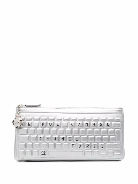 CHANEL Pre-Owned 2016-2017 Rue Cambon Keyboard clutch Silver CHNL1600D