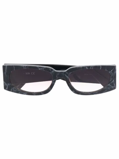 GCDS marble-effect rectangular-frame sunglasses Black GD00165601T01T
