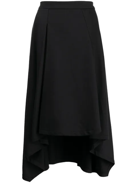 Shanshan Ruan asymmetric pleated skirt Black SK25C1