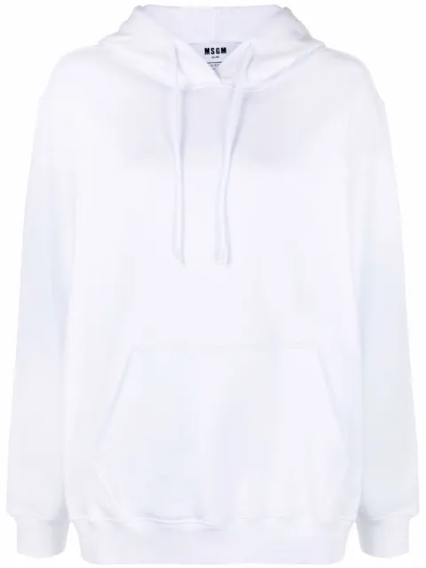 MSGM drawstring cotton hoodie White 2000MDM535200001