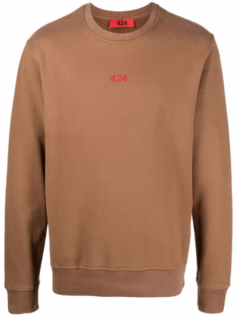 424 logo-print crew neck sweatshirt Brown 31424M511RX216530