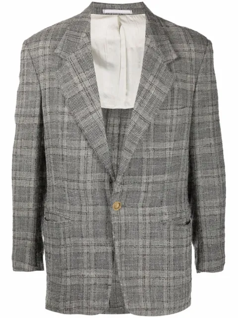 Versace Pre-Owned 1980s notched lapels checked blazer Grey VERS350X