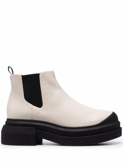 Stuart Weitzman Charli chunky chelsea boots Neutrals CHARLIBTICHIFFONCALF
