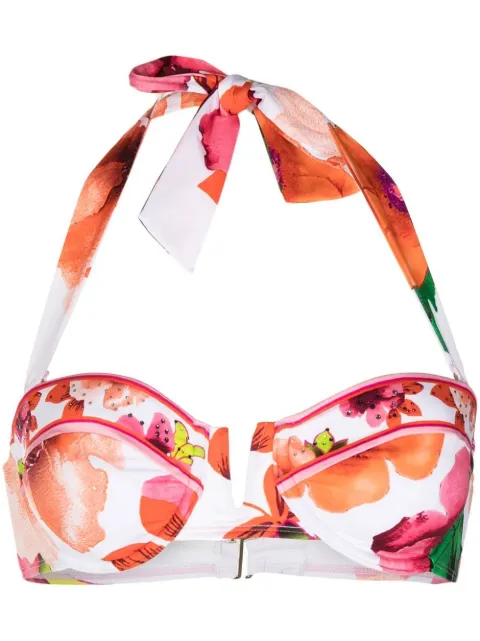 Camilla floral-print bikini top White 00015010