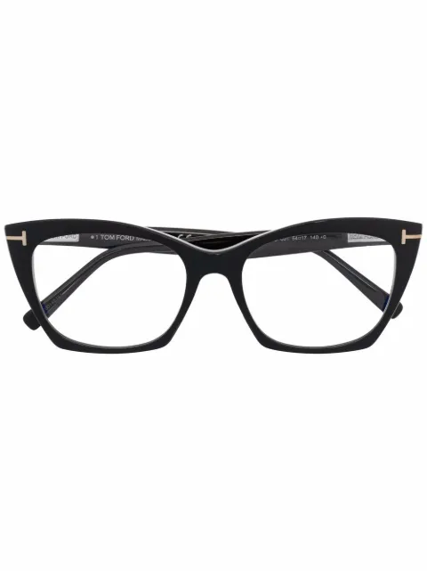 TOM FORD Eyewear logo-plaque cat-eye glasses Black FT5709