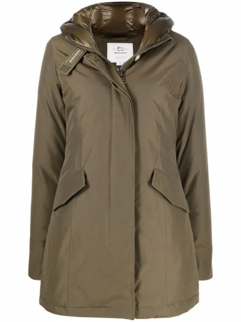 Woolrich hooded cotton-blend parka coat Green CFWWOU0580FRUT0001DARKGREEN