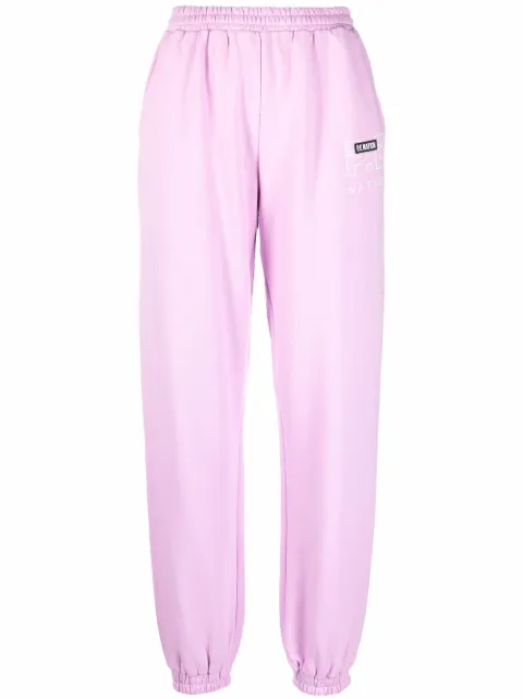 P.E Nation logo-patch track pants Purple 21PE3P186