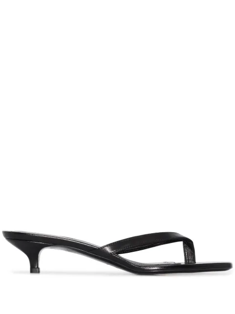 TOTEME leather square-toe sandals Black 205906819200