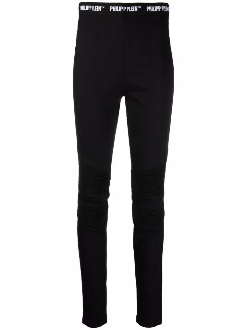 Philipp Plein logo-waistband jeggings Black AAACWDT1763PDE004N