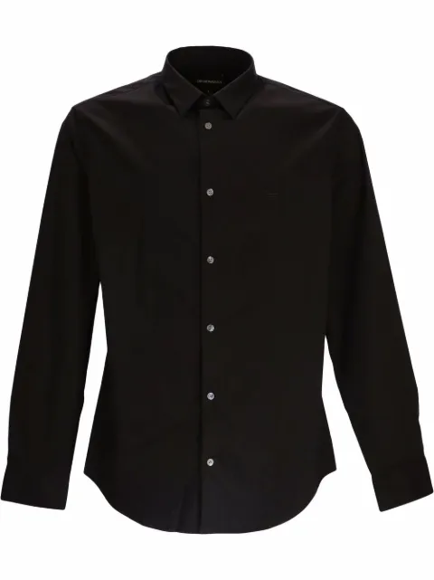 Emporio Armani stretch-fit button-up shirt Black 8N1C091NI9Z