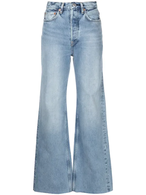 RE/DONE raw-hem wide-leg jeans Blue 1413W7UHRWL60S