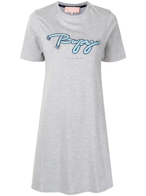 A BATHING APE® embroidered-logo T-shirt dress Grey DS996BDS996BX
