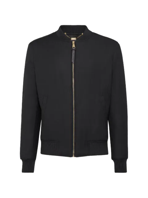 Billionaire Wolf zip-up bomber jacket Black OAACMRB1787BTE004N