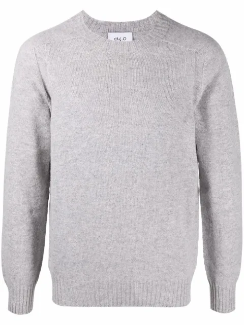 D4.0 ribbed-trim virgin-wool jumper Grey 2415725024
