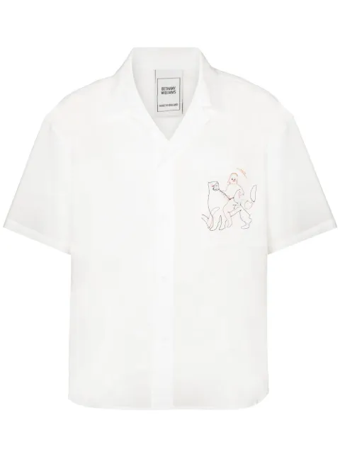Bethany Williams embroidered motif short-sleeved shirt White BWSS22078SW