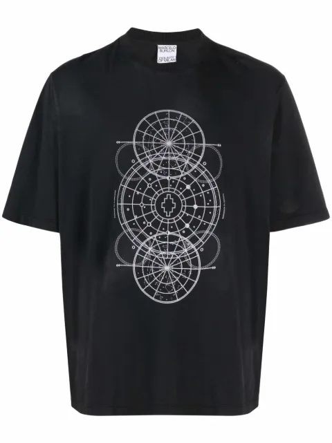 COUNTY OF MILAN Astral-print T-shirt Black CMAA054F21JER0011001