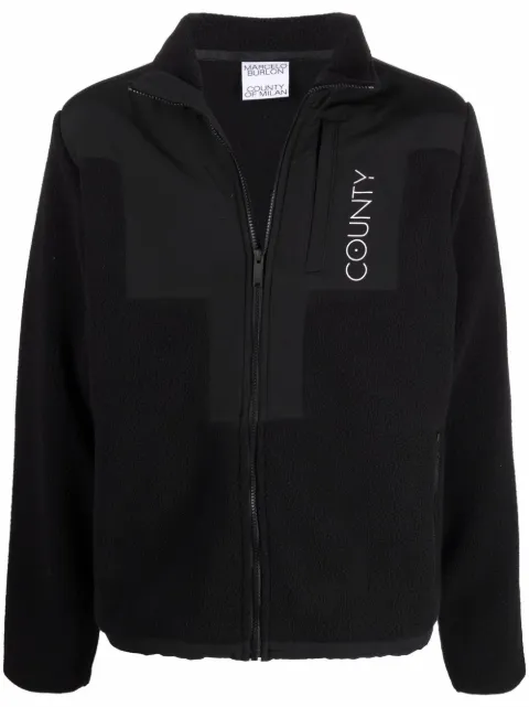 COUNTY OF MILAN lightweight zipped jacket Black CMEA170F21FAB0011001