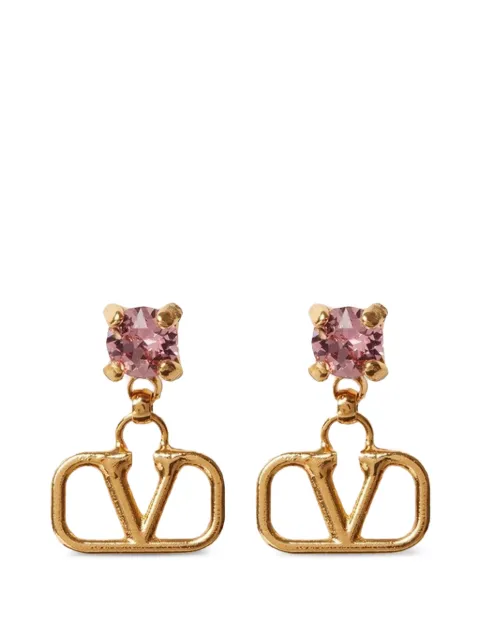 Valentino Garavani Vlogo Signature earrings in metal and Swarovski® crystals Gold WJ0H29YCW