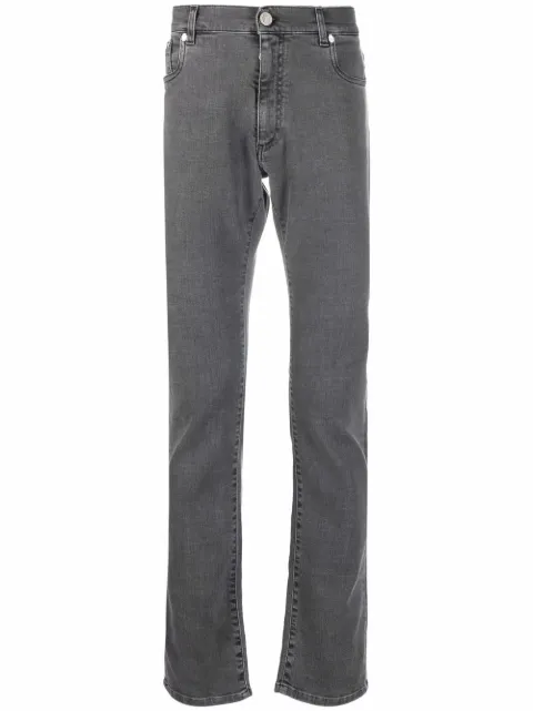 Billionaire embroidered-logo straight-leg jeans Grey BBCOMDT1994BTE001N