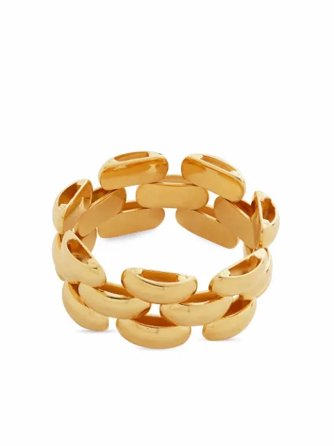 Monica Vinader Heirloom woven chain ring Gold GPRGDN10NON