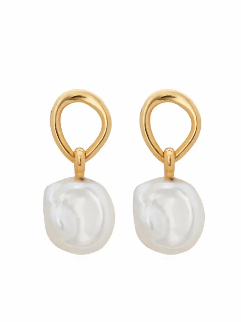 Monica Vinader Nura Keshi Pearl drop earrings Gold GPEANTKPPRL