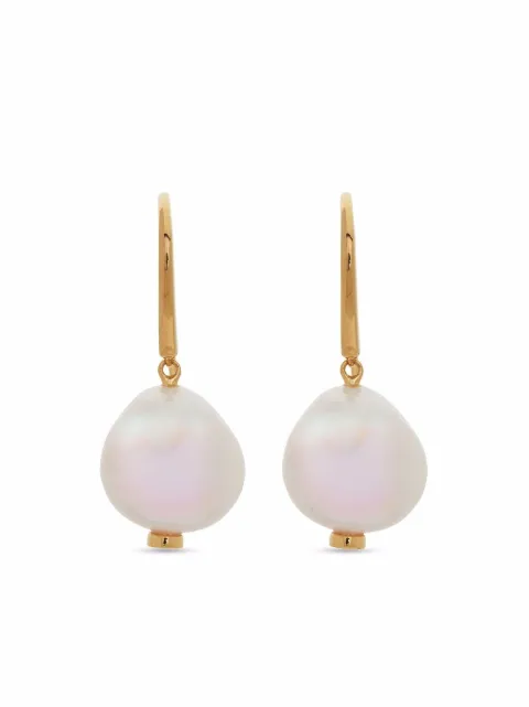 Monica Vinader Nura pearl drop earrings Gold GPEAWIREPRL