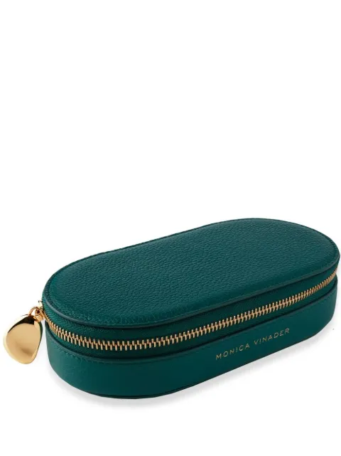 Monica Vinader oval leather jewellery box Green ACJBOVALAVO