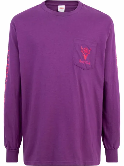 Supreme South2 West8 long-sleeve T-shirt Purple SU10686