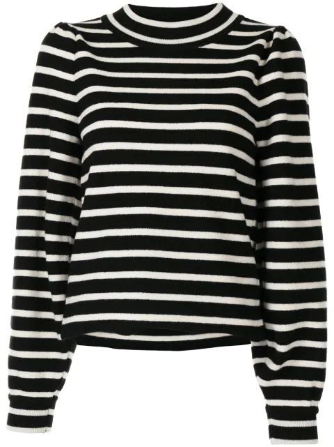 Goen.J striped pattern jumper Black GJ21AWKN06