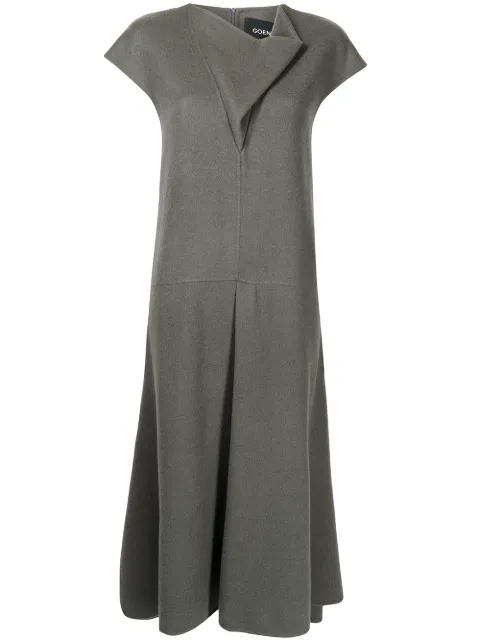 Goen.J cowl-neck wool-blend dress Grey GJ21AWDS08