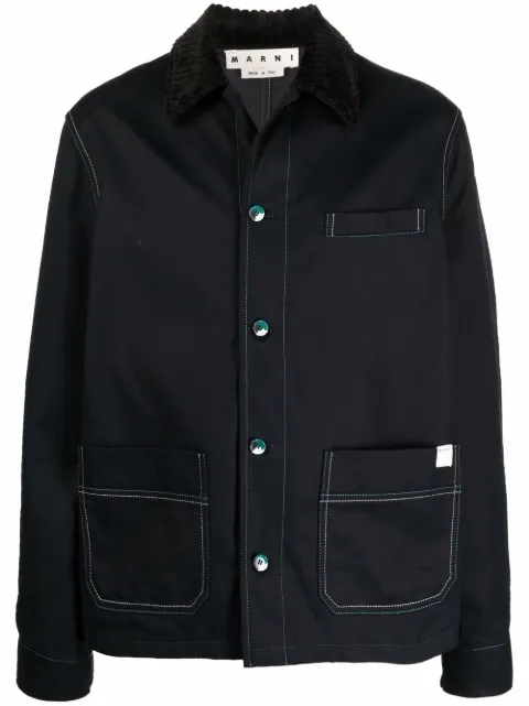 Marni stitch-detail shirt jacket Black GUMU0069Q0UTC043