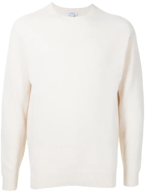 Sunspel crew-neck wool jumper White MJUM8066