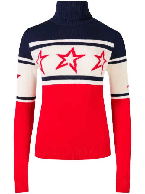 Perfect Moment star-intarsia turtleneck sweater Red W30004331702