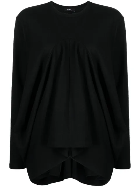 Goen.J structured draped jersey top Black GJ21AWT04