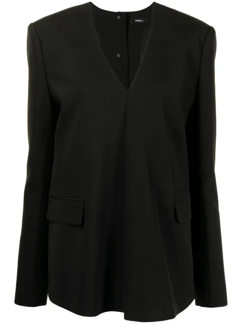 Goen.J structured blazer-top Black GJ21AWJK05