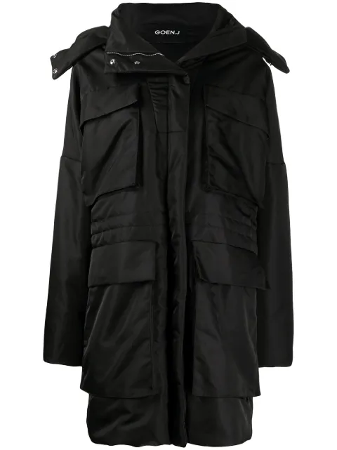 Goen.J four-pocket hooded parka Black GJ21AWCT06