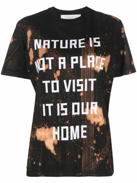 Golden Goose slogan-print T-shirt Black GWP01004P000293